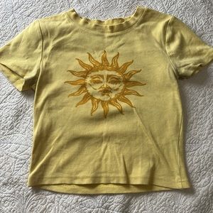 Cute Summer Sun Crop Top Ribbed In SIZE SMALL